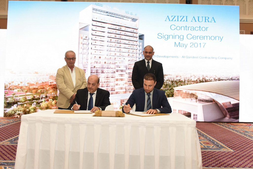 Azizi Aura contrac signing Qandeel Contracting Com...