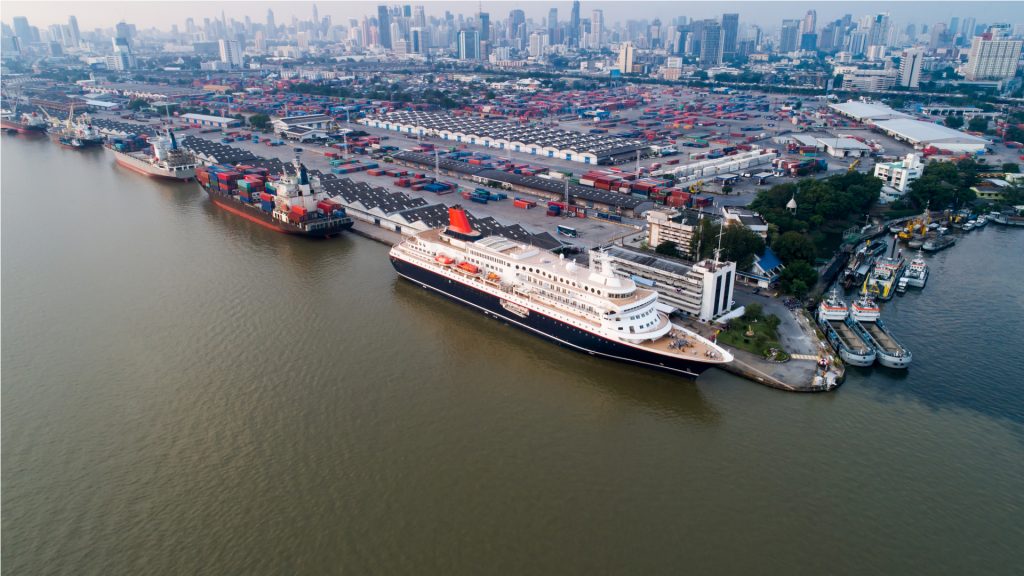 shipping port aerial view