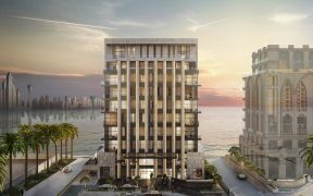Palme Couture Residences Exterior view from palm jumeirah trunk