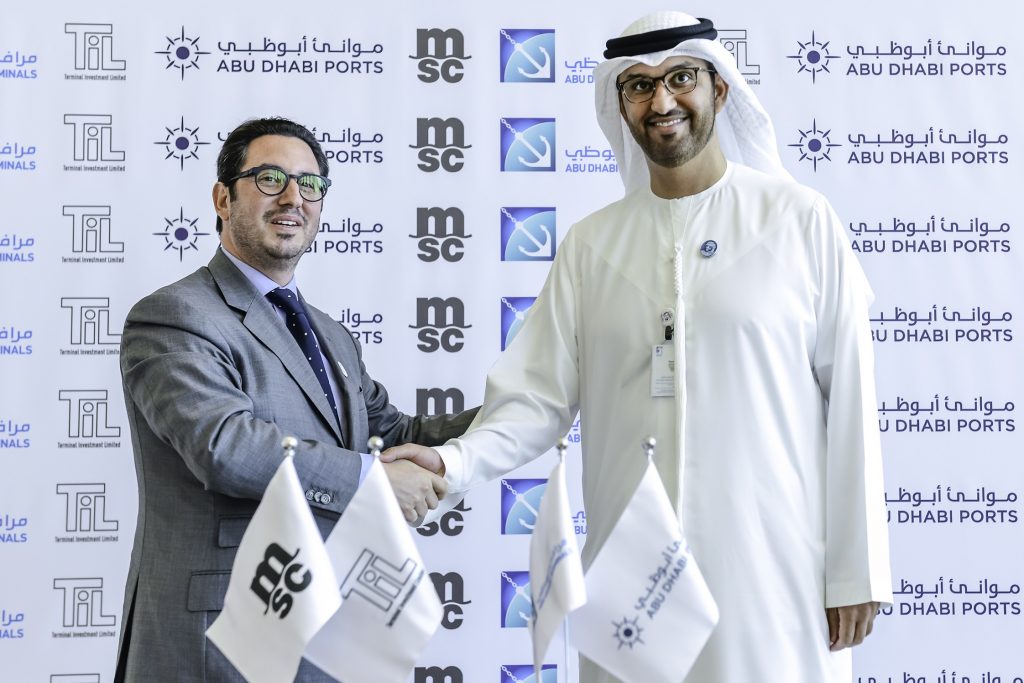 His Excellency Dr. Sultan Ahmed Al Jaber UAE Minister of State and Chairman of Abu Dhabi Ports witnessed the signings
