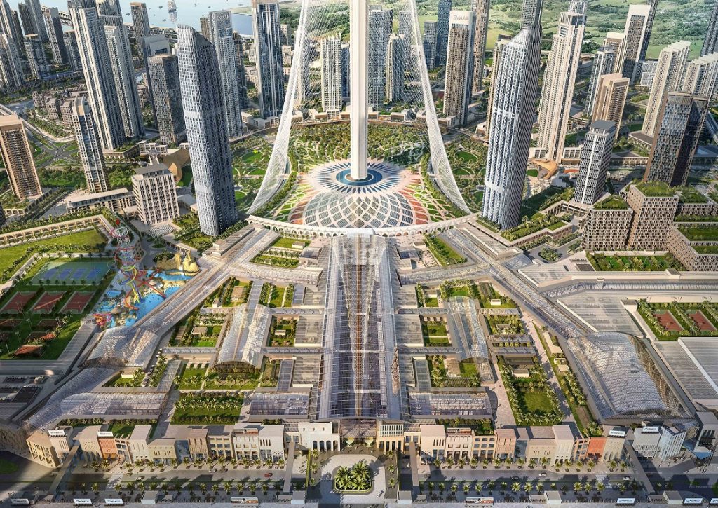 Aerial view Dubai Square