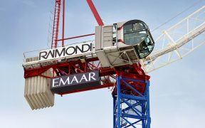 Raimondi LR213 luffing crane erected at Dubai Creek Harbor 2