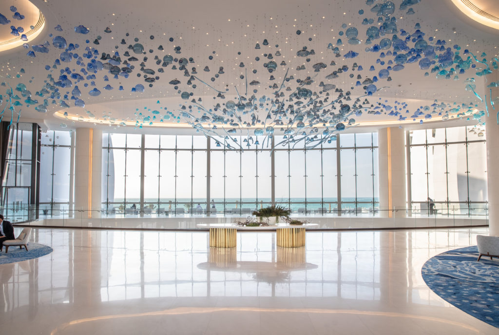 The stunning hotel lobby Jumeirah at Saadiyat Island Resort