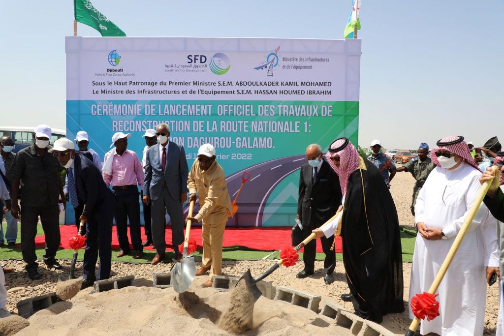 SFD laid a foundation stone to upgrade 60km of the Djibouti Galafi road Photo AETOSWire 1645164486