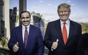 R L Donald Trump and Yousef Al Shelash