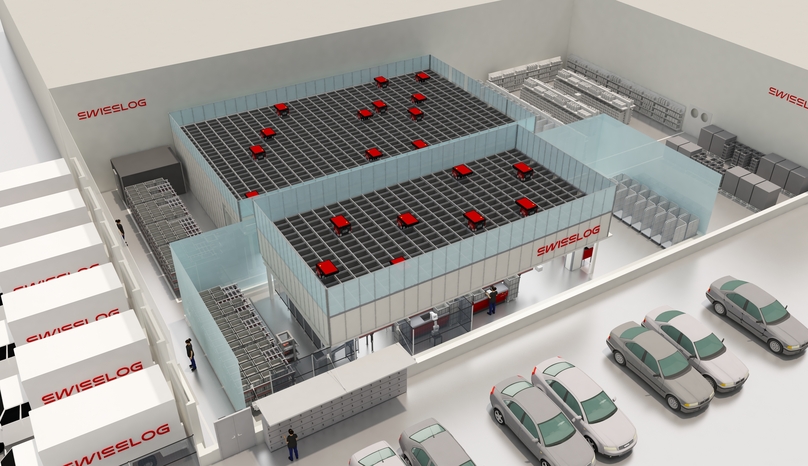 Swisslog MFC Solution E Grocery AutoStore 3D Rendering 01