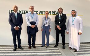 Antonia Hoog the Sustainable Development and Engagement Director at Keolis Group with the Keolis MHI Executive team at COP 28